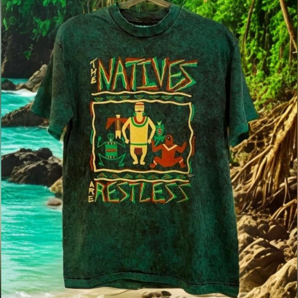 ❌SOLD❌Vintage 90s The Native’s Are Restless Hawaii Indie Mineral Washed Tee - Picture 1 of 8